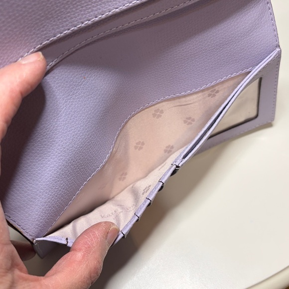 Kate Spade Sylvia Lilac Perforated Flower Large Continental Wristlet NWOT $158